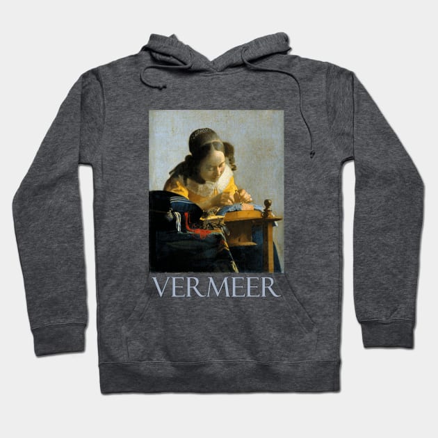 The Lacemaker (1670) by Johannes Vermeer Hoodie by Naves